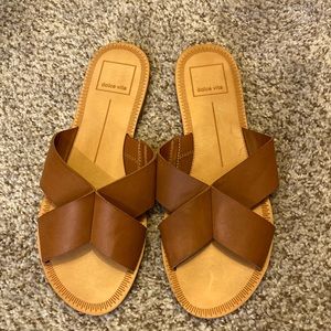 Dolce vita brown leather sandals